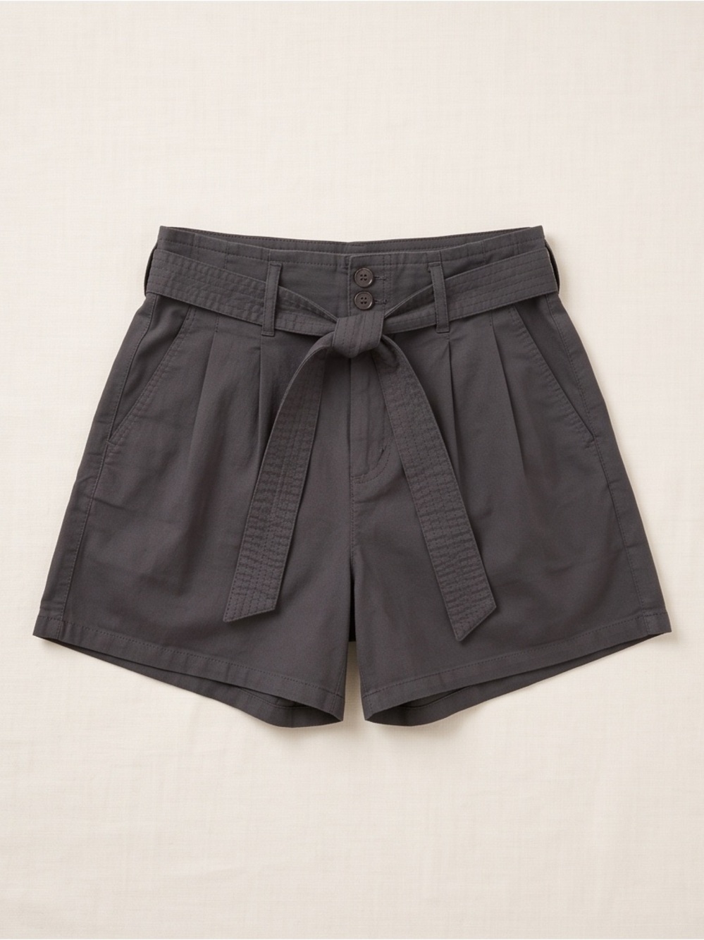 Denver Hayes Black Paperbag Tie Waist Shorts
